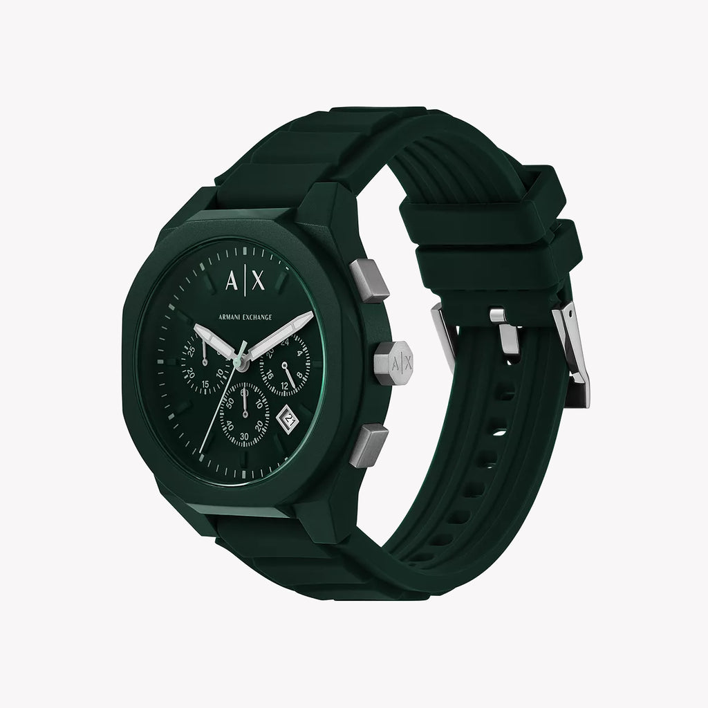 A|X Men's Dark Green Silicone Watch | Ax4163