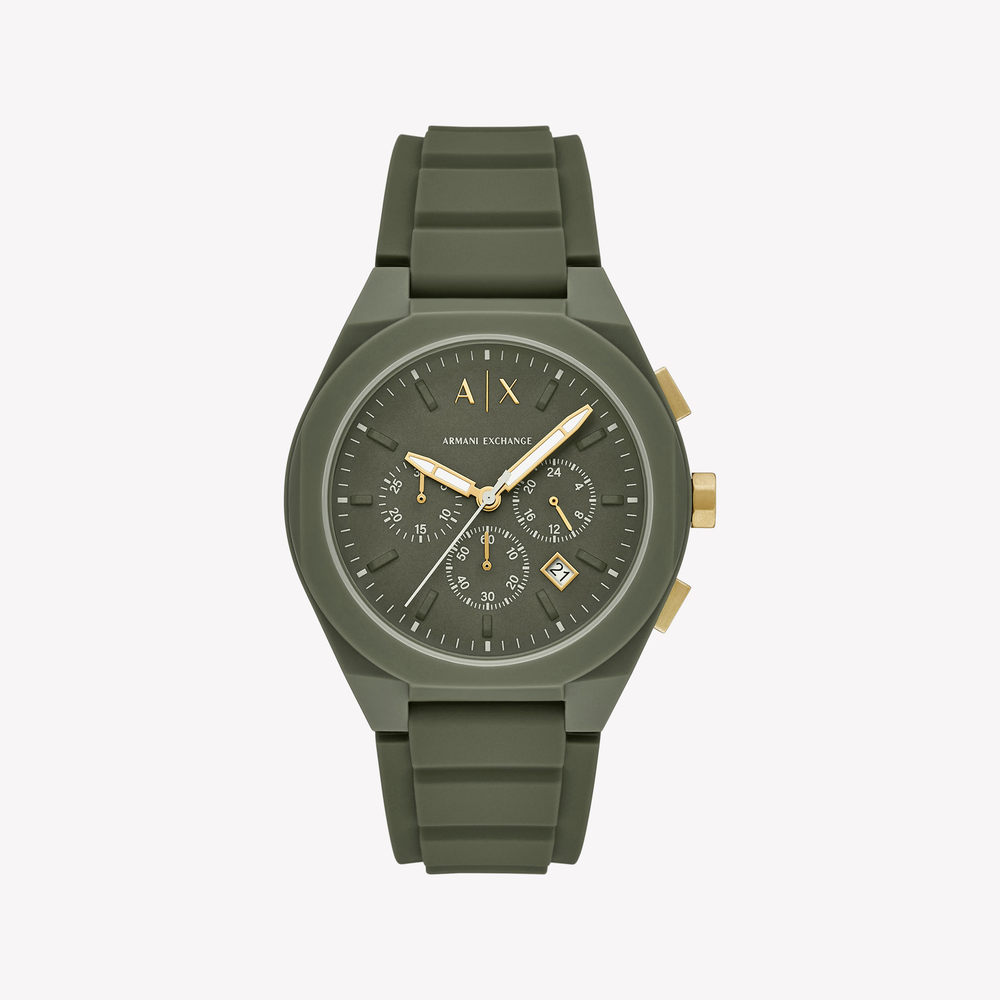 Armani Exchange Sync Chronograph Green Silicone Men's Watch AX4169