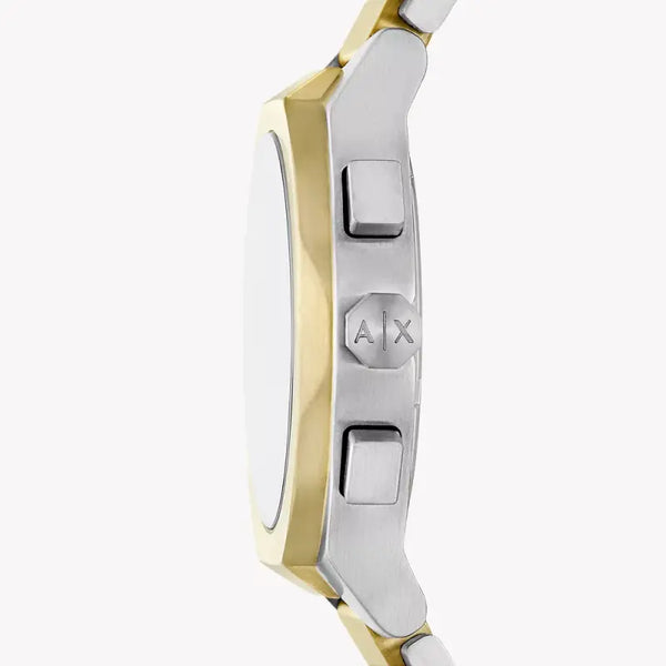 A|X Armani Exchange Men's Silver & Gold Watch, Green Dial | Ax4184