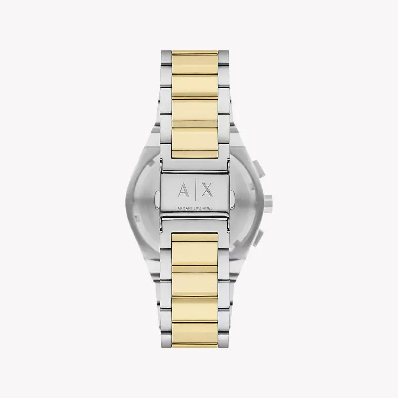 A|X Armani Exchange Men's Silver & Gold Watch, Green Dial | Ax4184