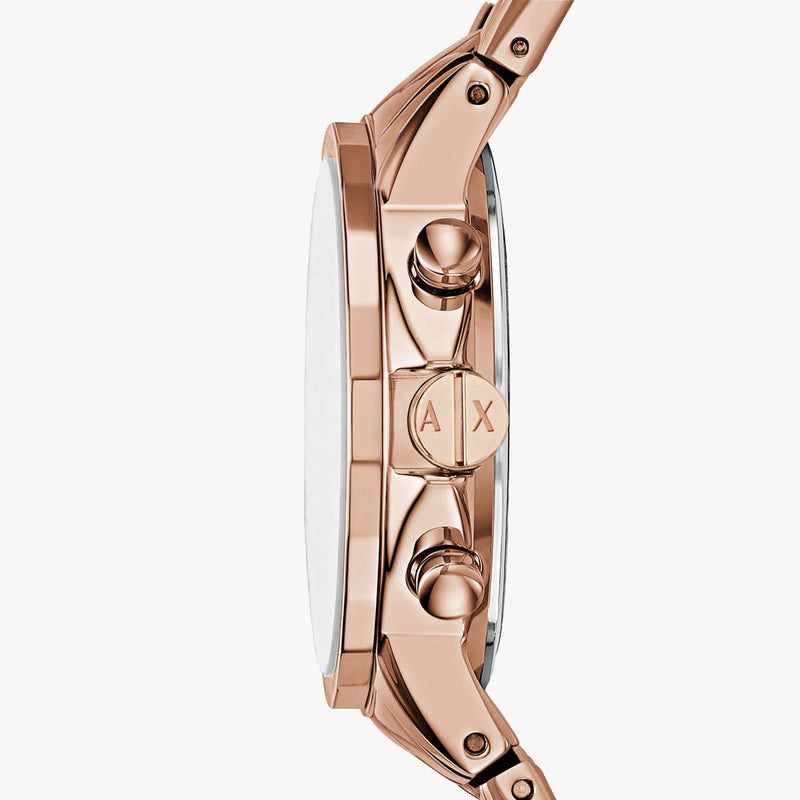 Armani Exchange Chronograph Rose Mother of Pearl Dial Ladies Watch AX4326