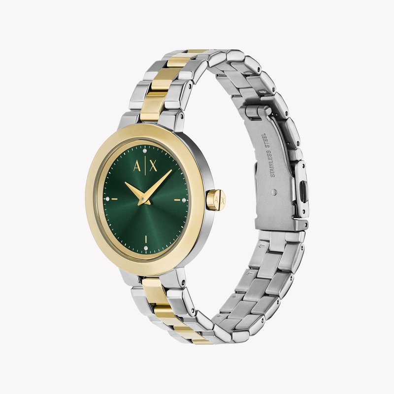 Armani Exchange Women Green Dial Round Analog Watch AX5176