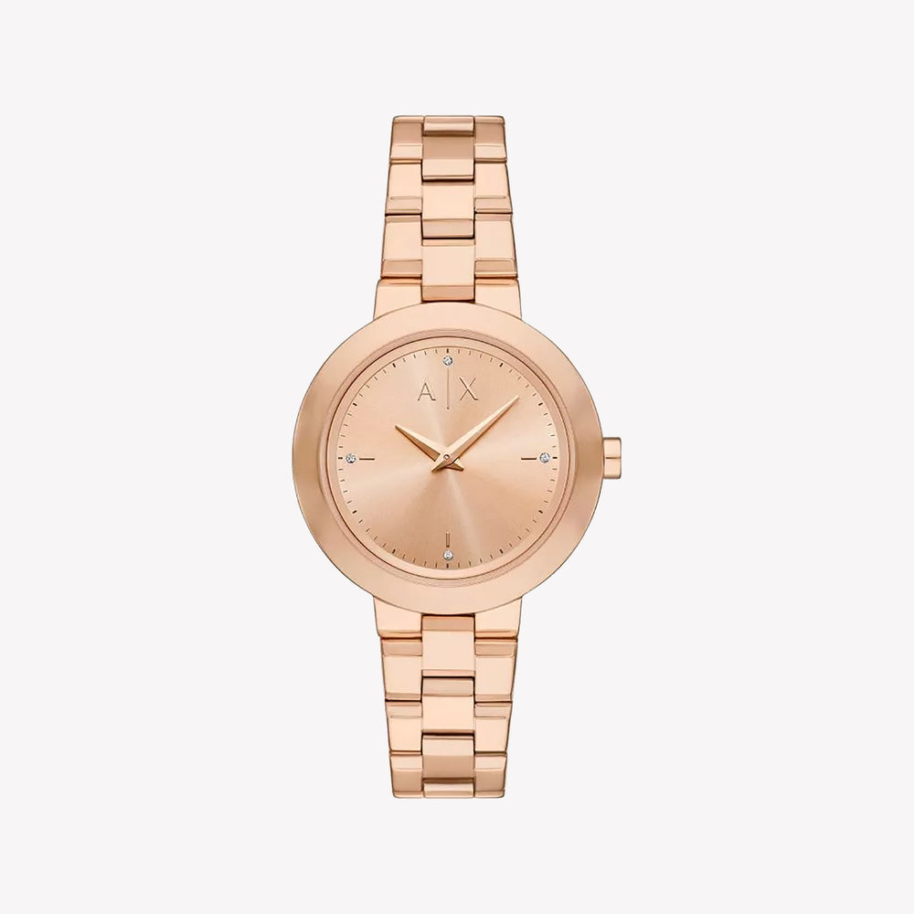 Armani Exchange Two-Hand Rose Gold-Tone Women Watch AX5177