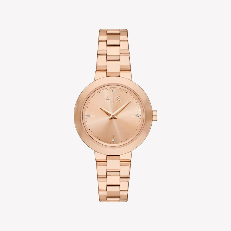 Armani Exchange Two-Hand Rose Gold-Tone Women Watch AX5177