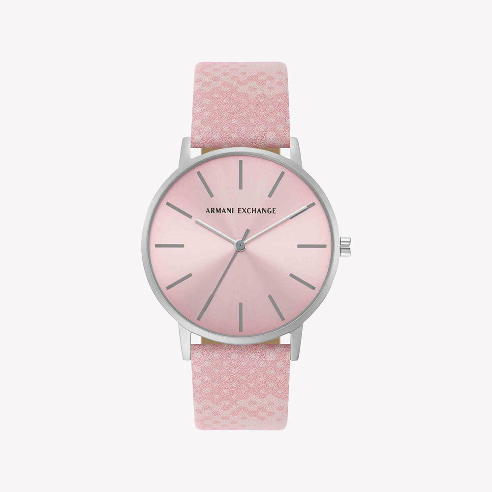 Armani Exchange Women's Quartz Three Hand Pink Leather Watch 36mm