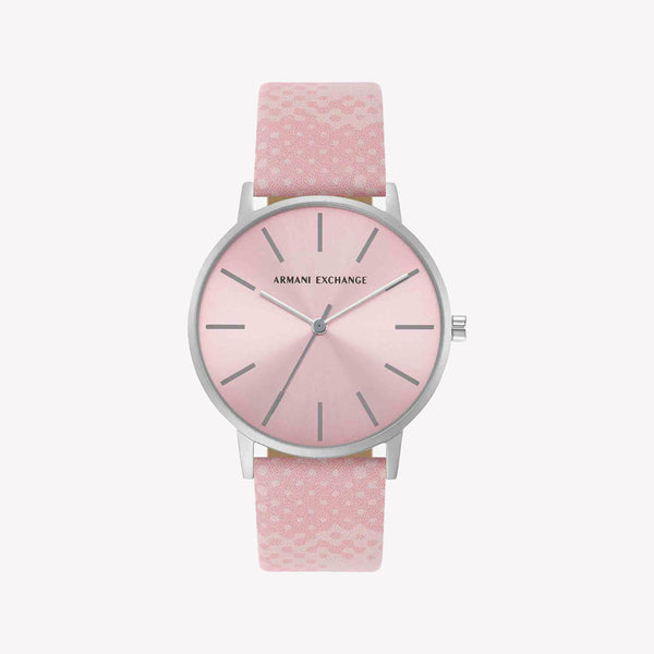 Armani Exchange Women's Quartz Three Hand Pink Leather Watch 36mm