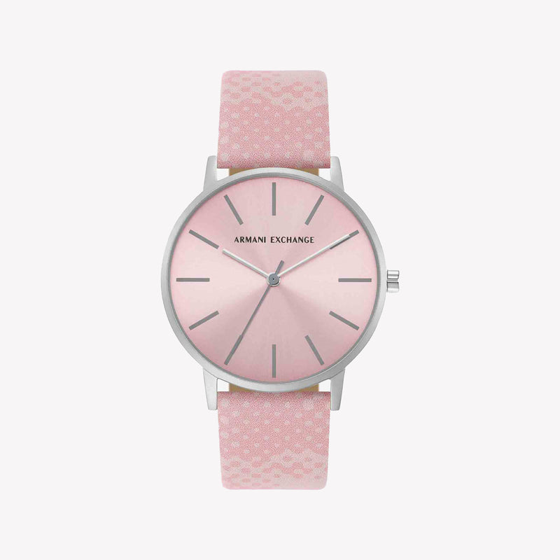 Armani Exchange Women's Quartz Three Hand Pink Leather Watch 36mm
