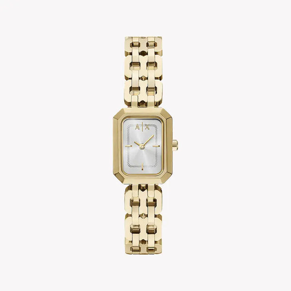 A|X Armani Exchange Women's Gold Stainless Steel Watch, Silver Dial | Ax5811