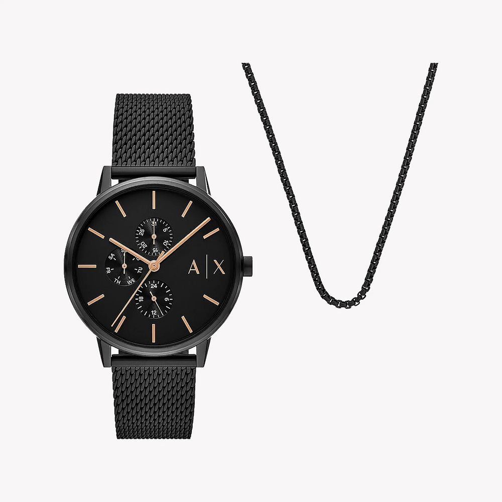 A|X Armani Exchange Men's Black Stainless Steel Watch, Black | Ax7162set by i-watch
