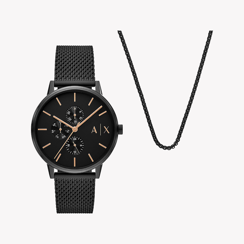 A|X Armani Exchange Men's Black Stainless Steel Watch, Black | Ax7162set