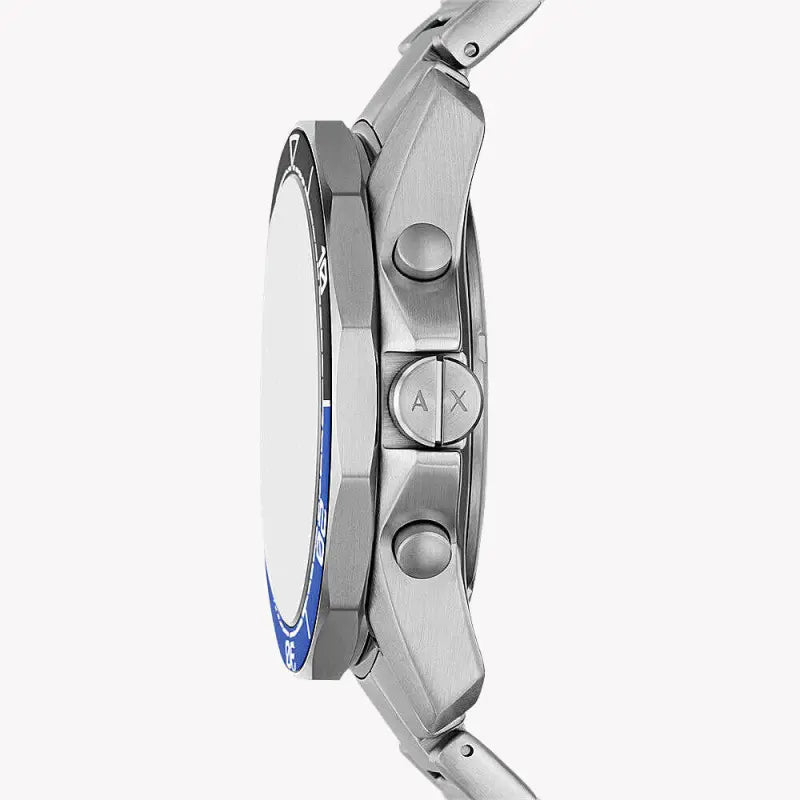 A|X Armani Exchange Men's Silver Watch, Black Dial | Ax7166set