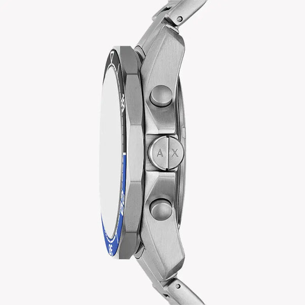 A|X Armani Exchange Men's Silver Watch, Black Dial | Ax7166set