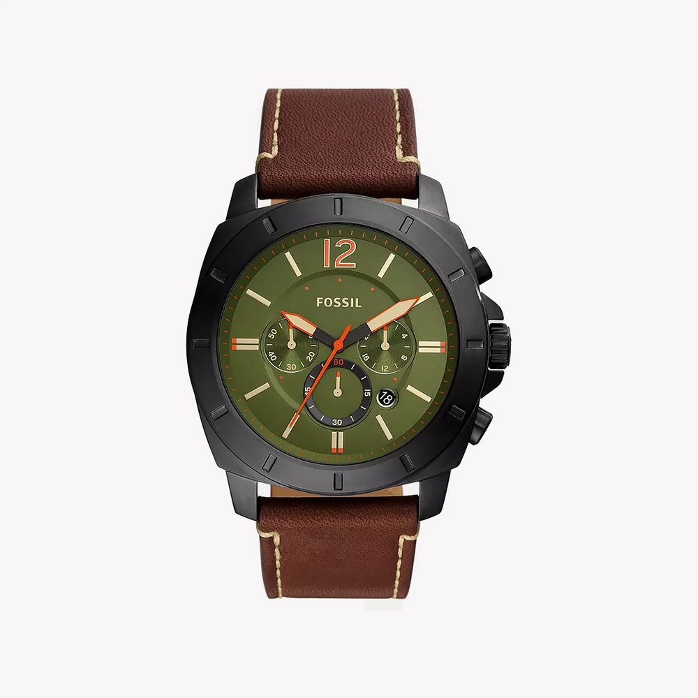 Fossil Men's Black/Brown, Green Dial Watch | Bq2760 by i-watch