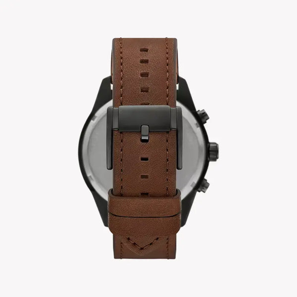 Fossil Men's Black Stainless Steel, Brown Leather | Bq2800 by i-watch