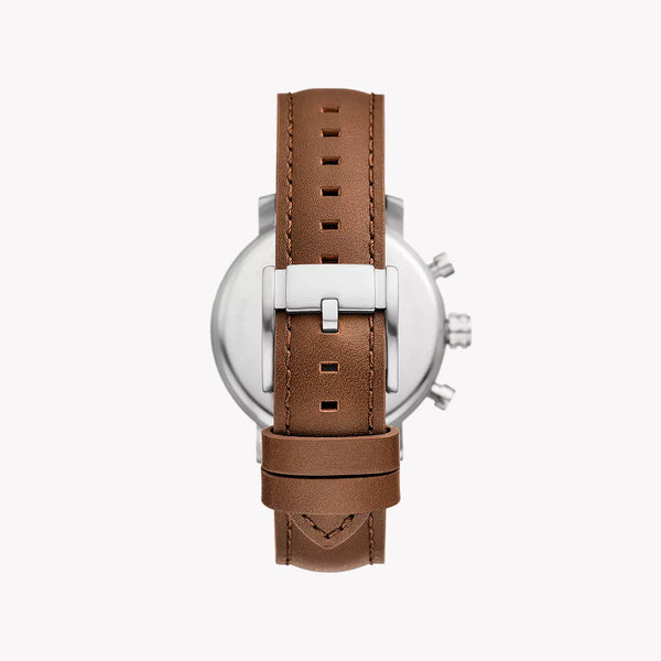 Fossil Men's Silver/Brown, Blue/Leather | Bq2847 by i-watch