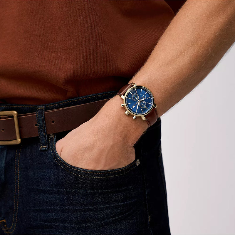 Rhett Multifunction Brown LiteHide™ Leather Watch