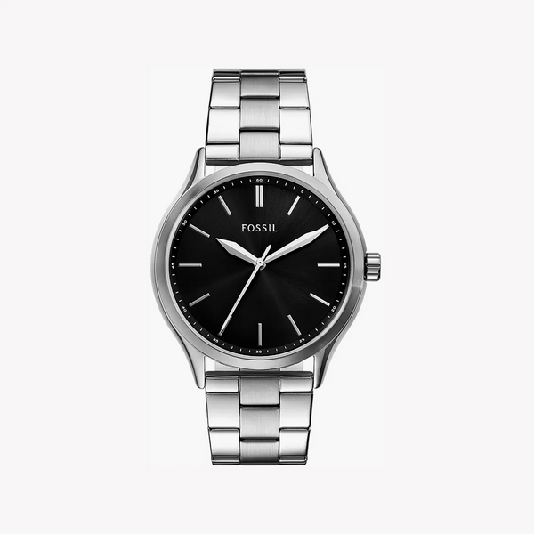 Fossil Men's Silver Stainless Steel, Black Dial | Bq2890 by i-watch