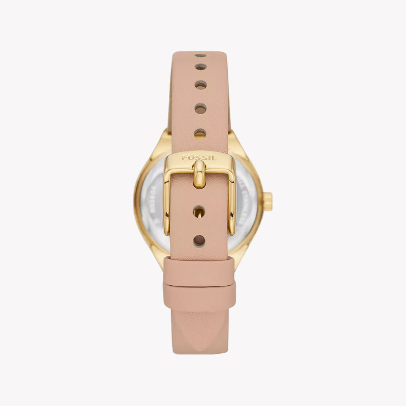 Eevie Three-Hand Date Pink Leather Watch