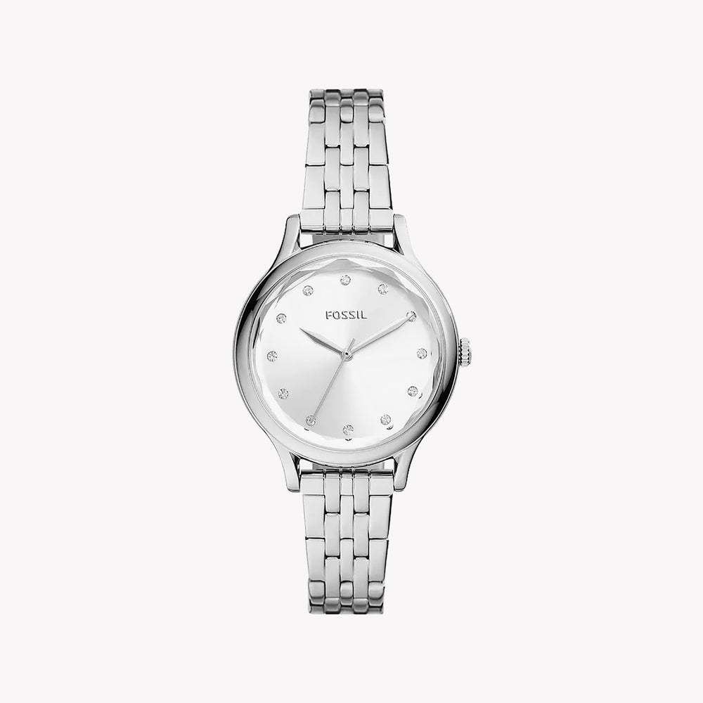 Fossil Women's Laney Three-Hand Silver Stainless Steel Watch BQ3861
