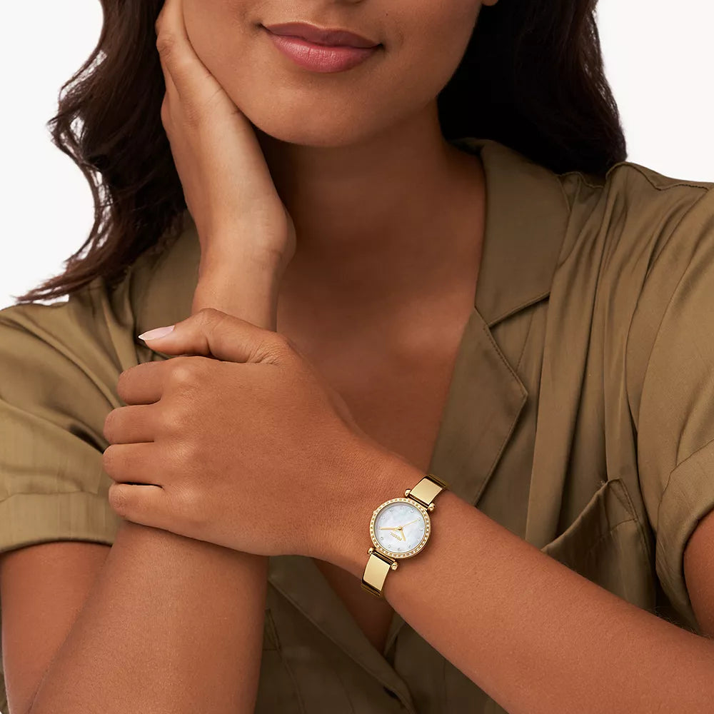 Fossil Women's Gold Watch, Stainless Steel | Bq3895