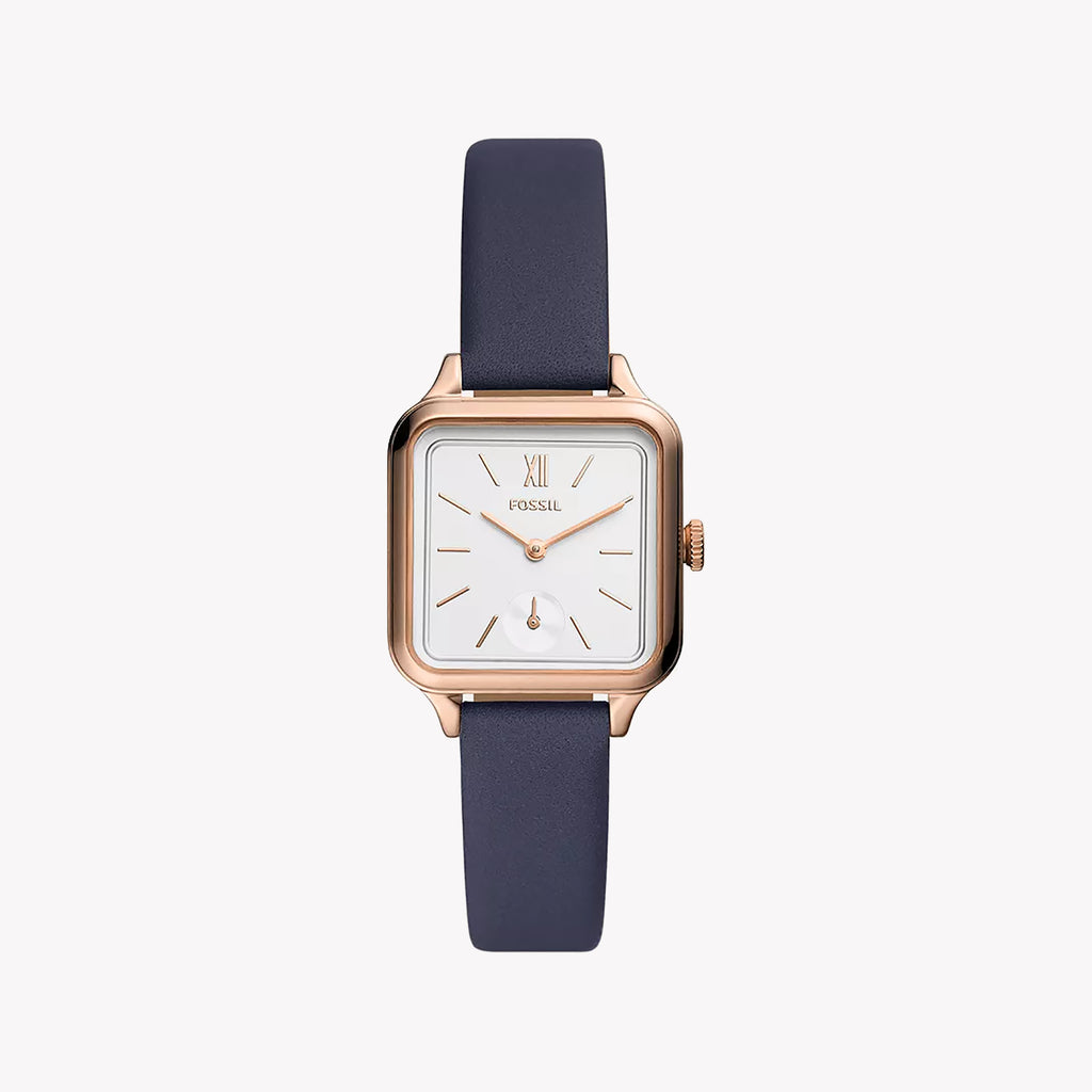 Fossil Women's Rose Gold Watch, Dark Blue | Bq3910
