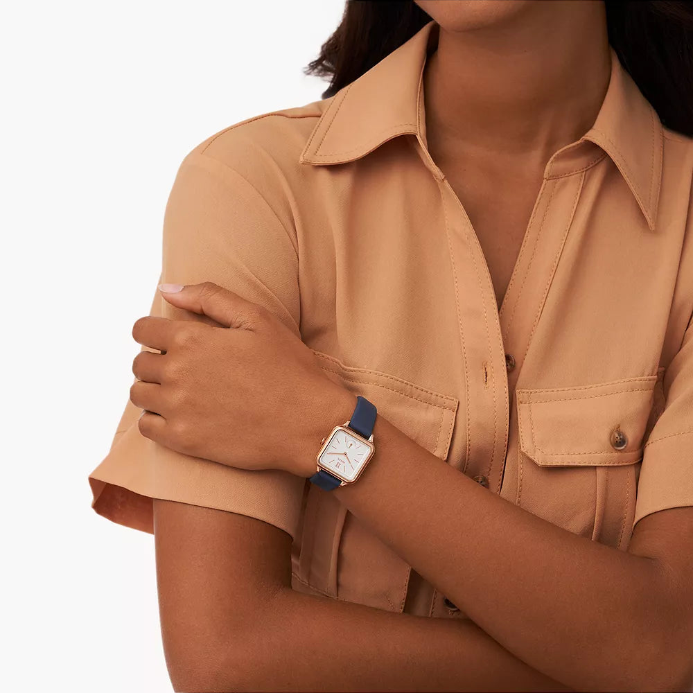 Fossil Women's Rose Gold Watch, Dark Blue | Bq3910