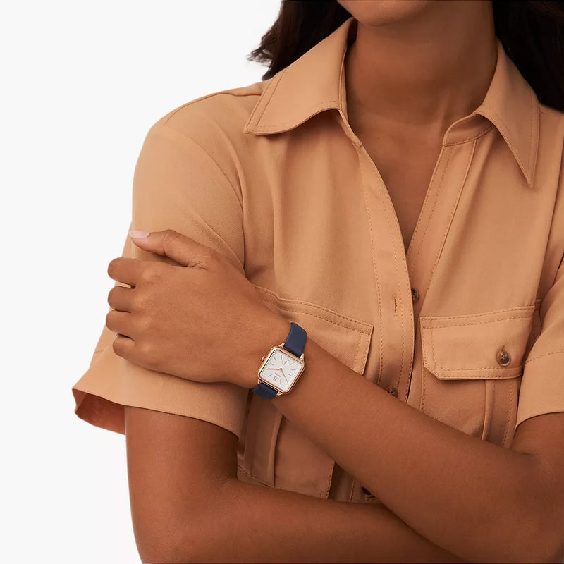 Fossil Women's Rose Gold Watch, Dark Blue | Bq3910 by i-watch