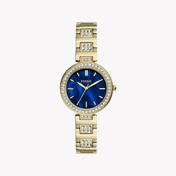 Fossil Women's Gold Stainless Steel Watch, Blue Dial | Bq3924 by i-watch