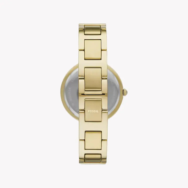Fossil Women's Gold Stainless Steel Watch, Blue Dial | Bq3924