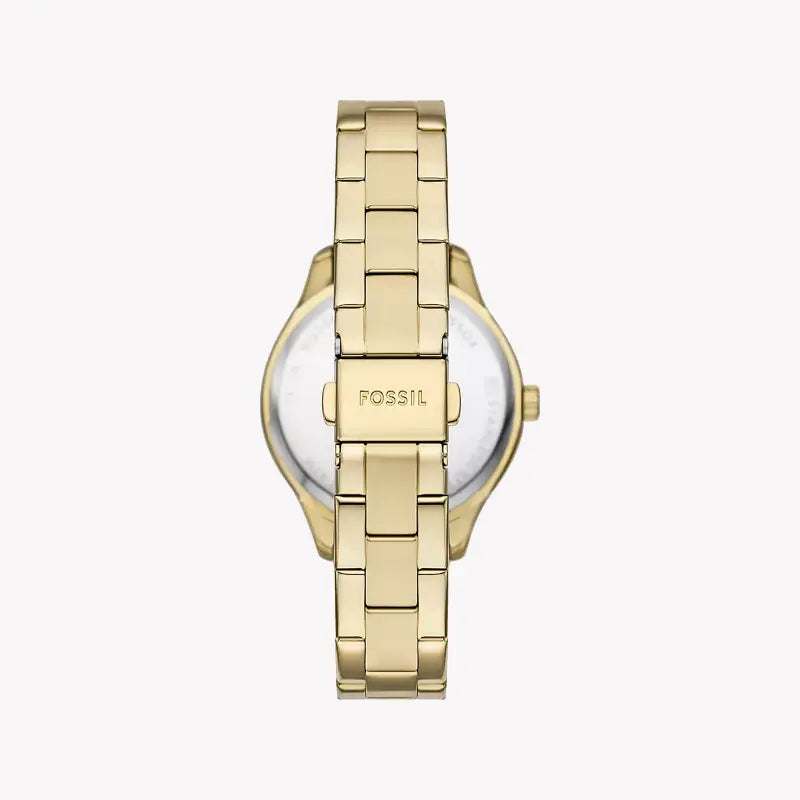 Fossil Women's Gold Stainless Steel Watch, Silver Dial | Bq3961