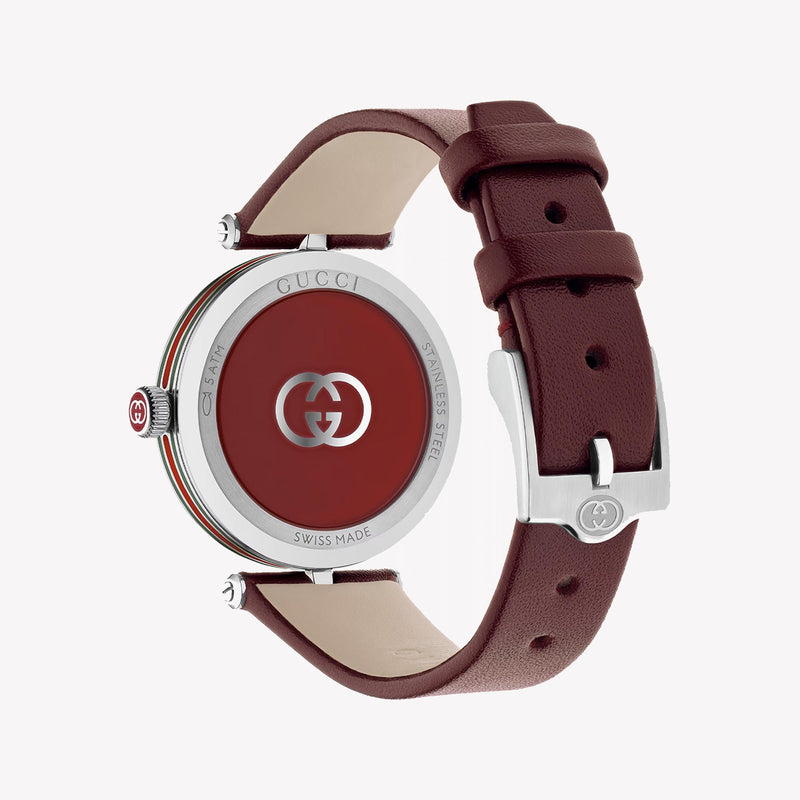 GUCCI YA167508 Women's Watch - Chic Silver & Burgundy Style-i-Watch-2