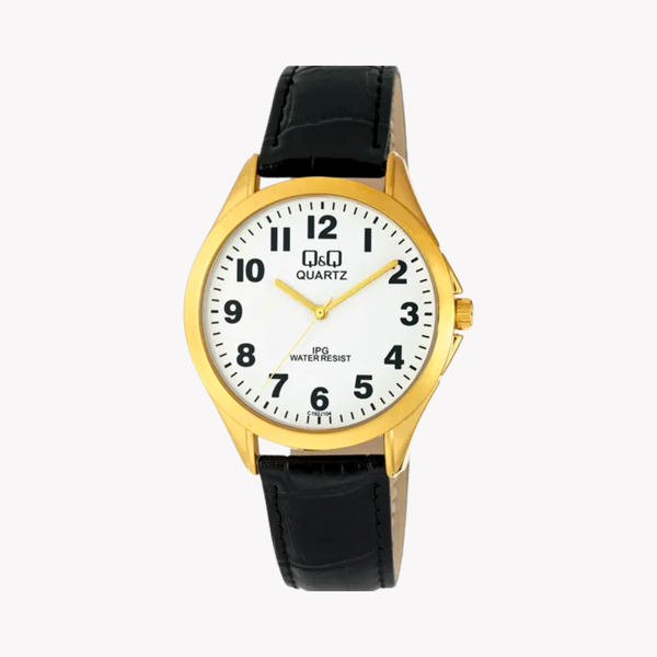 Q&Q Men's Gold Watch, White Dial | C192J104Y