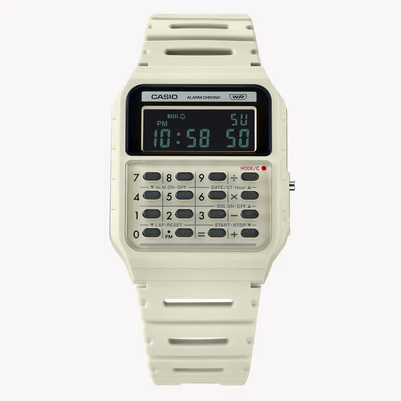 Casio Unisex White Rubber Watch, Digital Display | Ca-53wb-8bef