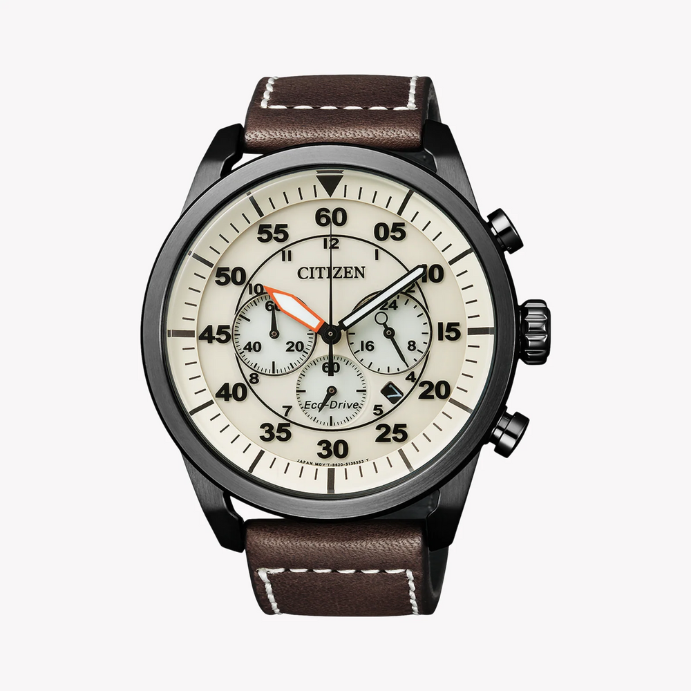 Citizen Ca4215-04w Dynamic Versatility - Stunning Chronograph Men's Watch With Eco-Drive & Leather Band by i-watch