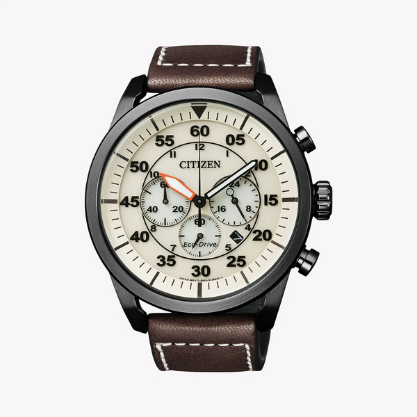 Citizen Ca4215-04w Dynamic Versatility - Stunning Chronograph Men's Watch With Eco-Drive & Leather Band by i-watch