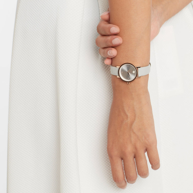 Pierre Cardin Women's Gray Leather Watch, Silver Dial | Ccm.0506 by i-watch