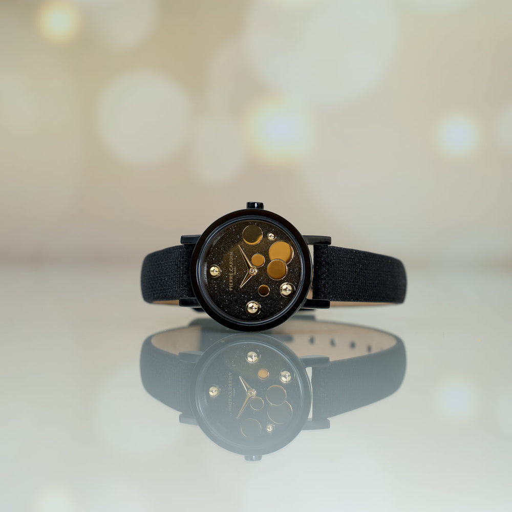 PIERRE CARDIN Women's Watch with Black Stainless Steel Case and Black Leather Band-i-Watch-6