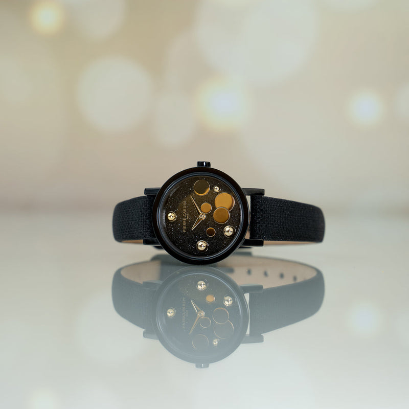 PIERRE CARDIN Women's Watch with Black Stainless Steel Case and Black Leather Band-i-Watch-6