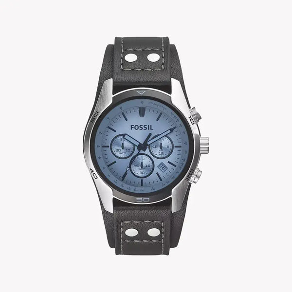 Fossil Men's Silver Stainless Steel, Black Leather | Ch2564 by i-watch