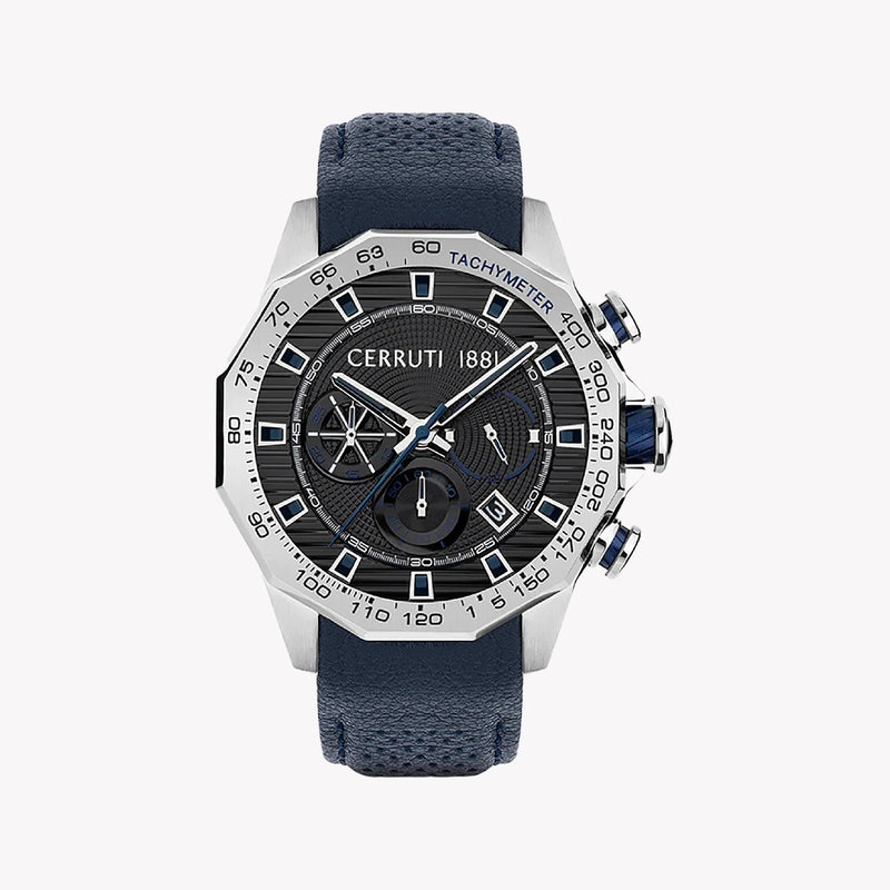 CERRUTI 1881 Men's Silver/Black Leather Watch | CIWGC2114002 by i-watch