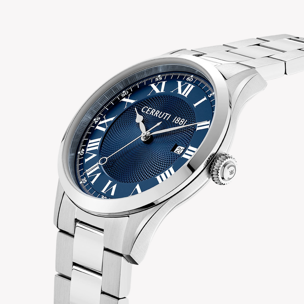 Cerruti 1881 Men's Silver Stainless Steel Watch, Blue Dial | Ciwgh2114101