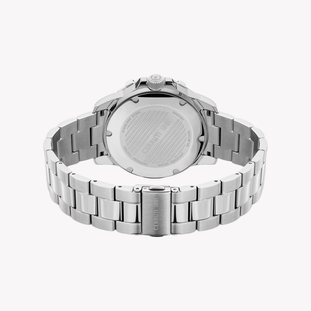 Cerruti 1881 Men's Silver Stainless Steel, Dark Blue | Ciwgh2116702 by i-watch