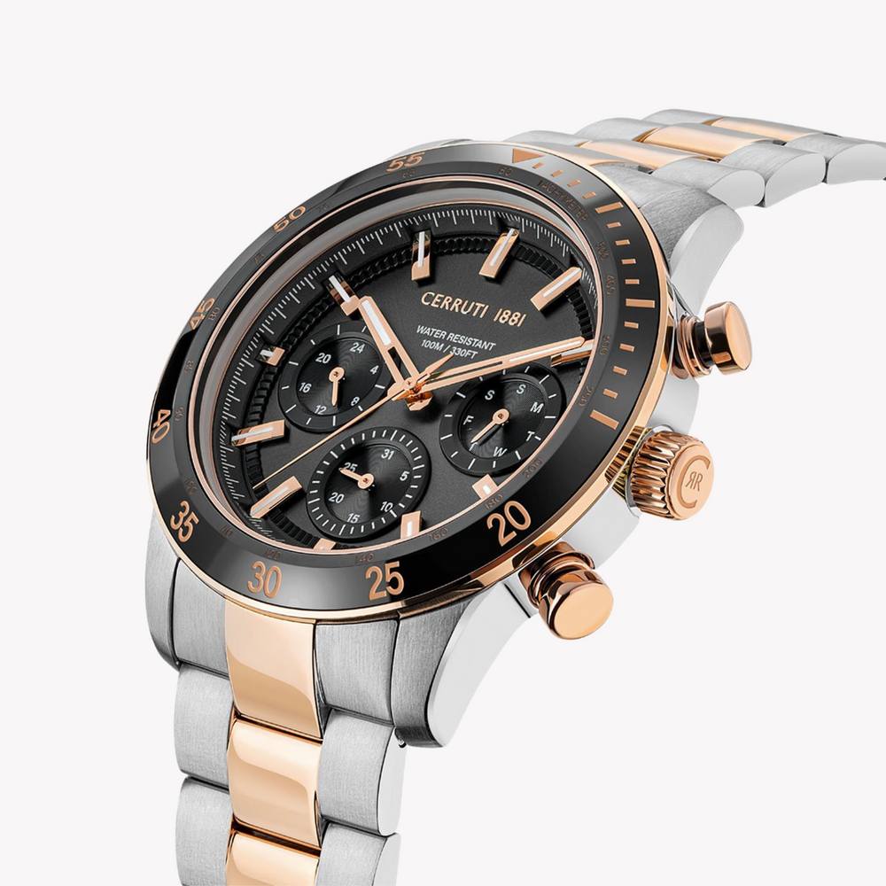 Cerruti 1881 Men's Silver/Rose Gold Quartz Watch | Ciwgk2116602 by i-watch