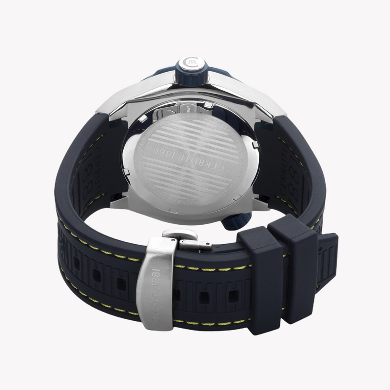 Cerruti 1881 Men's Stainless Steel/Blue Rubber Watch | Ciwgn2207501 by i-watch