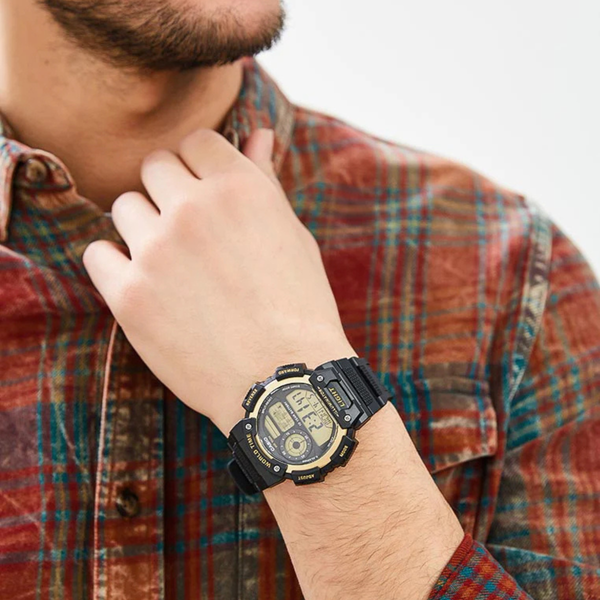 Montre Casio pour homme en résine noire, cadran noir | AE 1400WH-9AVDF