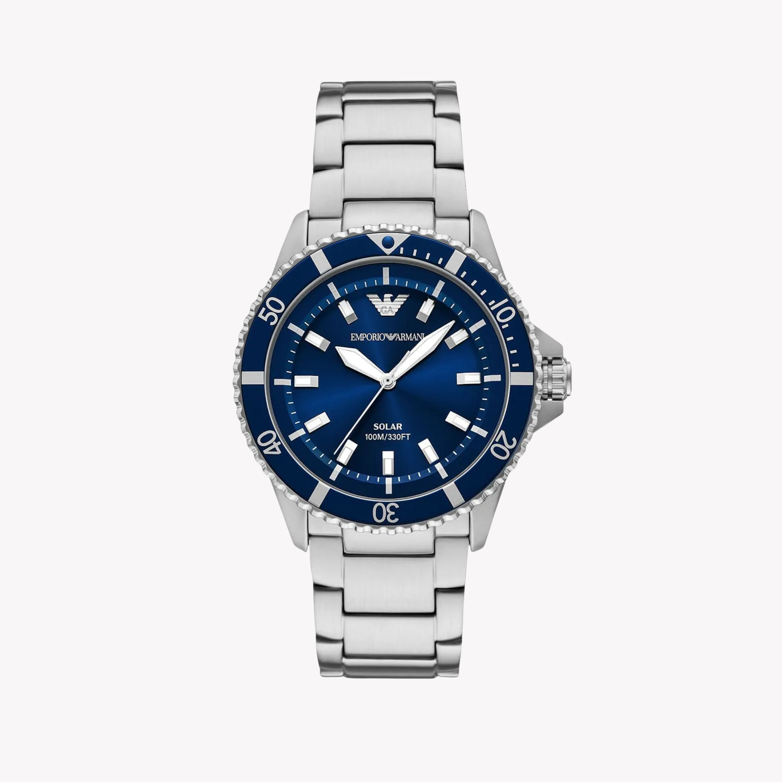 Emporio Armani Men's Silver Watch, Blue Dial | AR11697