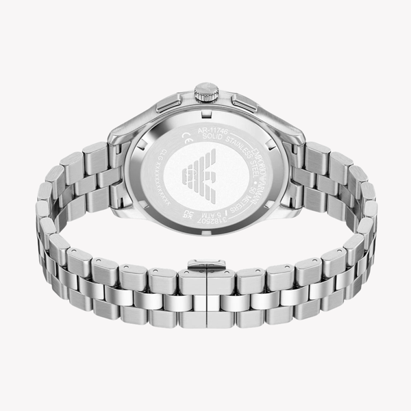 Emporio Armani Men's Silver Watch, Green Dial | AR11746