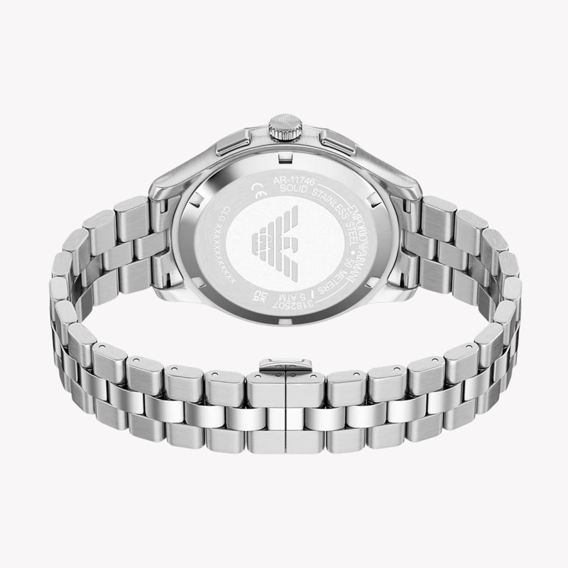 Emporio Armani Men's Silver Watch, Green Dial | AR11746