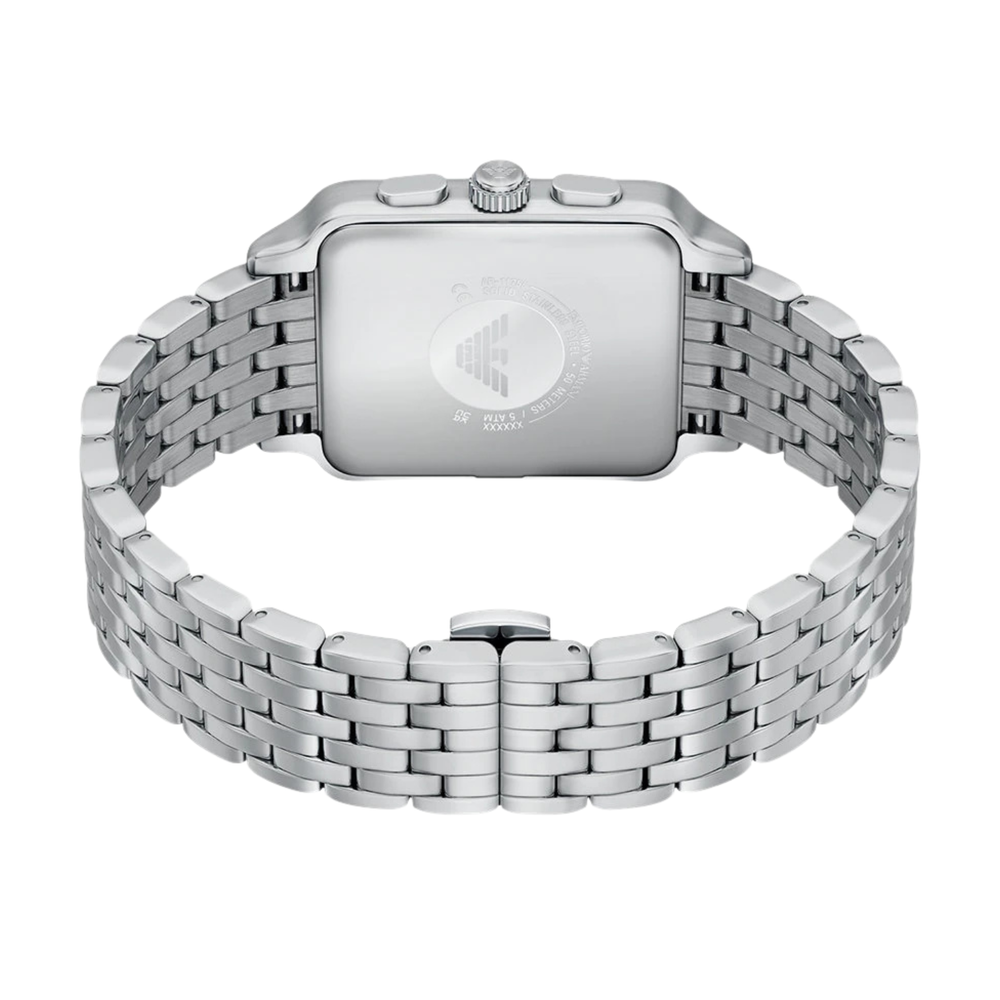 Emporio Armani Men's Silver Watch, Blue Sunray Dial | AR11750