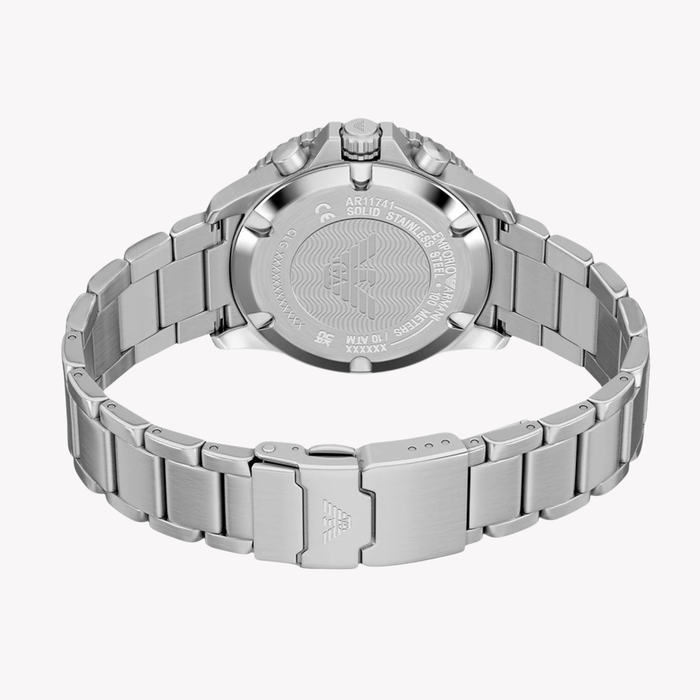 Emporio Armani Men's Silver Watch, Green Dial | AR11741